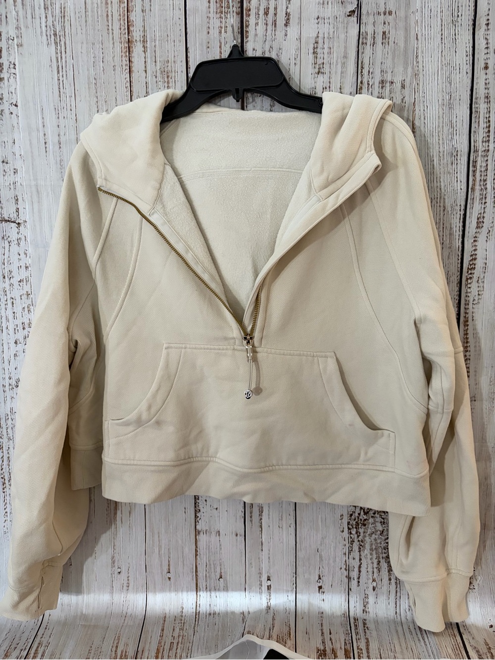 lululemon athletica Cream Half-Zip Hooded Pullover